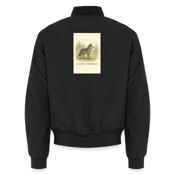 Silent Force Wolf - Unisex Bomber Jacket - black - Back - AI Model Male 185 light (185cm)