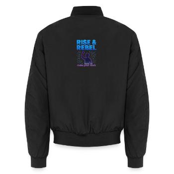 Rise & Rebel Make Your Mark - Unisex Bomberjacke - Schwarz - Hinten - AI Model Male 185 light (185cm)