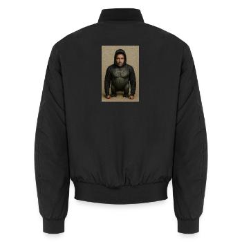 Gorilla Hoodie Portrait - Unisex Bomber Jacket - black - Back - AI Model Male 185 light (185cm)