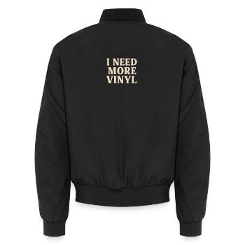 J’ai besoin de plus de vinyle - Bomber unisexe - noir - Dos - AI Model Male 185 light (185cm)