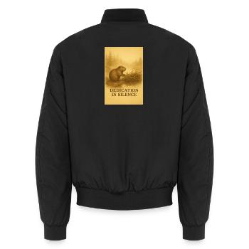 Biber-Hingabe in Stille - Unisex Bomberjacke - Schwarz - Hinten - AI Model Male 185 light (185cm)