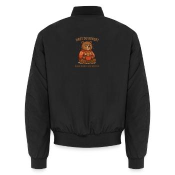 Keksbär fragt: Hast du Kekse? - Unisex Bomberjacke - Schwarz - Hinten - AI Model Male 185 light (185cm)