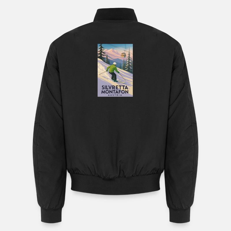 Silvretta Montafon Skier Poster Unisex Bomber Jacket