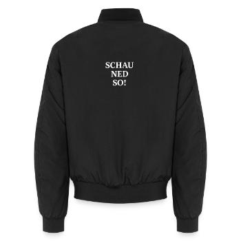 Regarde ça comme ça ! Dicton dialectique - Bomber unisexe - noir - Dos - AI Model Male 185 light (185cm)