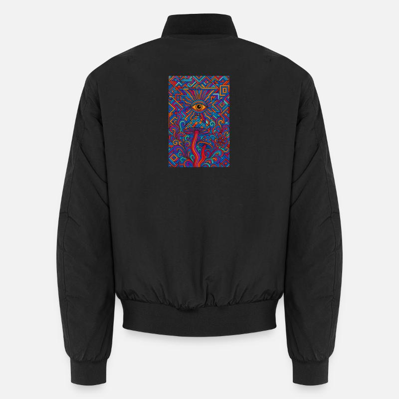 Psychedelic Eye and Mushrooms Unisex Bomber Jacket
