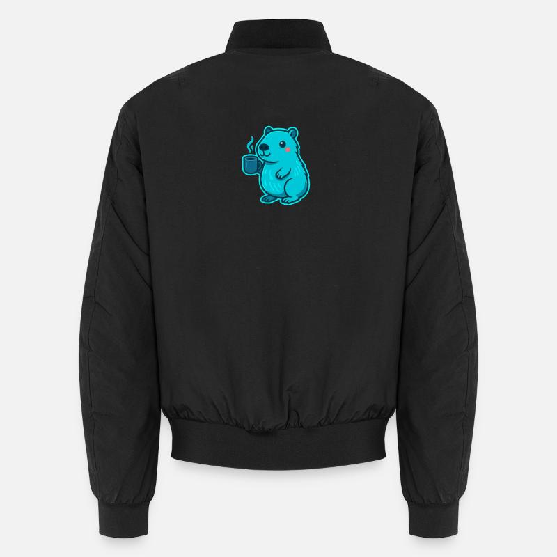 Capybara bleu avec café Bomber unisexe