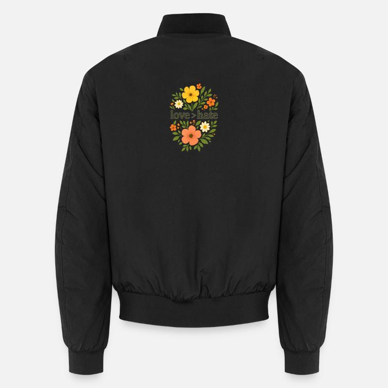 Love > Hate Love is bigger than hate Unisex Bomber Jacket