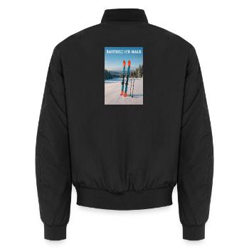 Bayerischer Wald Skierlebnis - Unisex Bomberjacke - Schwarz - Hinten - AI Model Male 185 light (185cm)