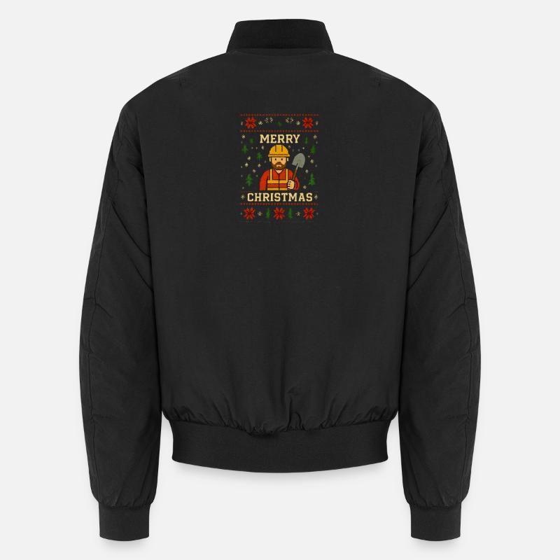 Bauarbeiter Weihnachtsmotiv - Unisex Bomberjacke - Schwarz