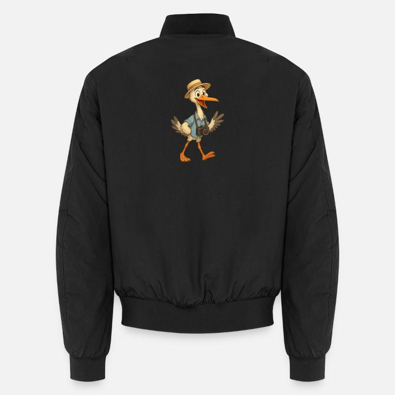 Traveling Stork & Camera Unisex Bomber Jacket