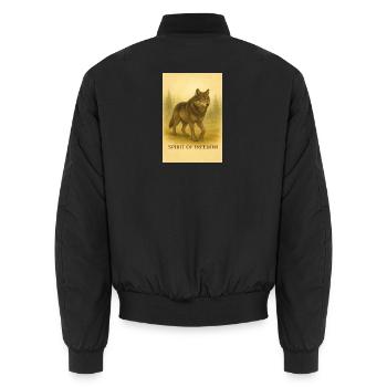 Spirit of Liberty Wolf - Unisex Bomber Jacket - black - Back - AI Model Male 185 light (185cm)