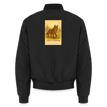 Renard de la Liberté dans le style sépia - Bomber unisexe - noir - Dos - AI Model Male 185 light (185cm)
