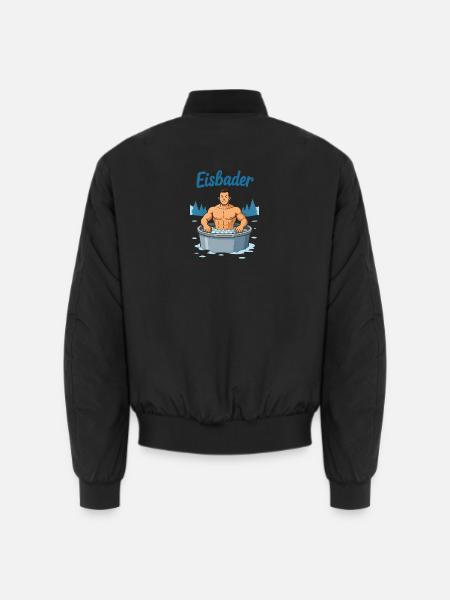 Eisbader Muskelmann im Eisbad - Unisex Bomber Jacket - black