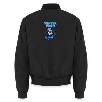 Winter Vibes Panda Neon - Unisex Bomberjacke - Schwarz - Hinten - AI Model Male 185 light (185cm)