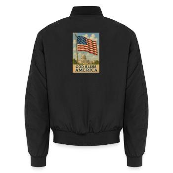 Que Dieu bénisse l’art du drapeau américain - Bomber unisexe - noir - Dos - AI Model Male 185 light (185cm)