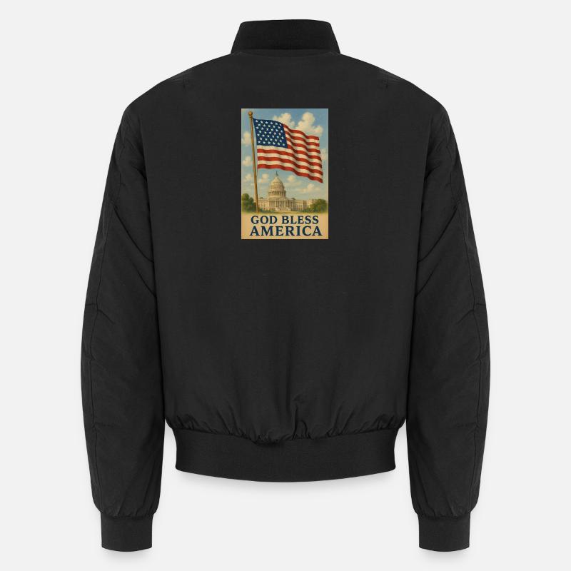 Que Dieu bénisse l’art du drapeau américain Bomber unisexe