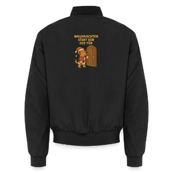 Christmas is just around the corner – Christmas Dog - Unisex Bomber Jacket - black - Back - AI Model Male 185 light (185cm)