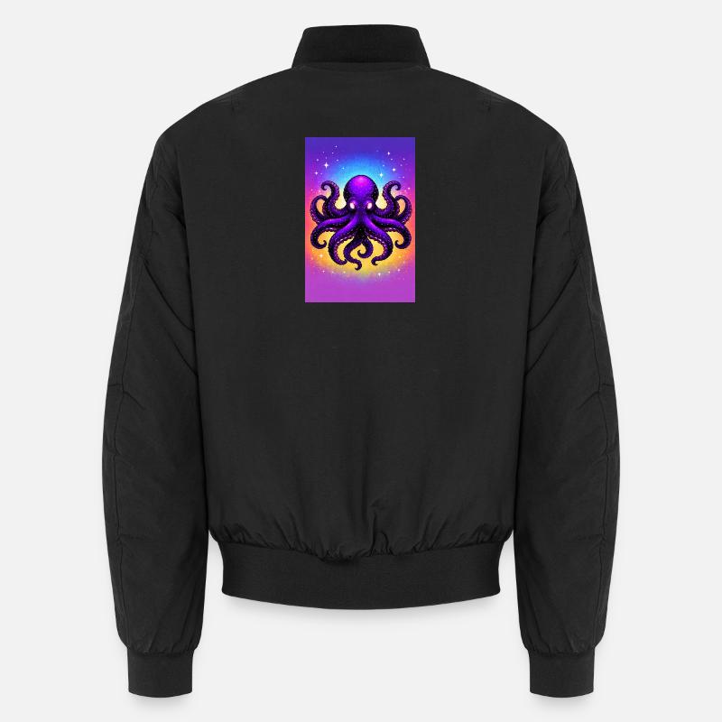 Purple Cosmic Octopus Unisex Bomber Jacket