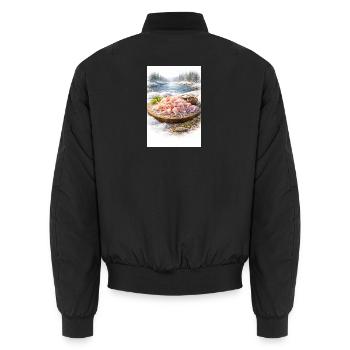Geschenke des Weiten Nordens - Stroganina - Unisex Bomberjacke - Schwarz - Hinten - AI Model Male 185 light (185cm)