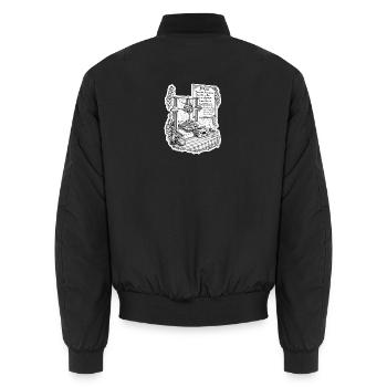 Spaghetti-3D-Drucker - Unisex Bomberjacke - Schwarz - Hinten - AI Model Male 185 light (185cm)