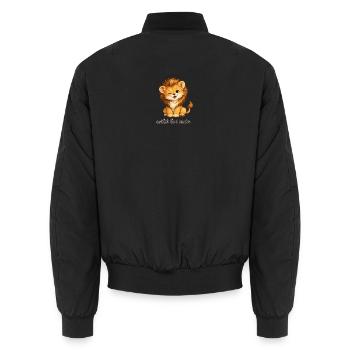Wildes süßes Löwenkind - Unisex Bomberjacke - Schwarz - Hinten - AI Model Male 185 light (185cm)