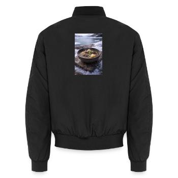 Suaasat - Unisex Bomber Jacket - black - Back - AI Model Male 185 light (185cm)