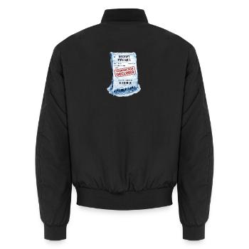 Eingefrorene Quittung: Abgelehnte Transaktion - Unisex Bomberjacke - Schwarz - Hinten - AI Model Male 185 light (185cm)