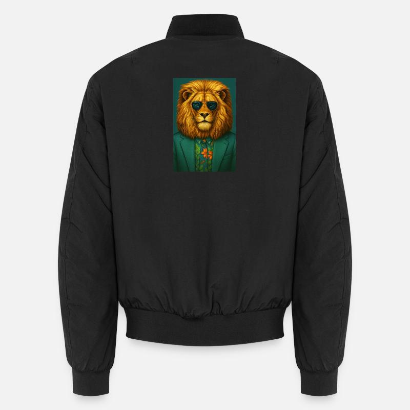 Elegant and refined lion - Unisex Bomber Jacket - black
