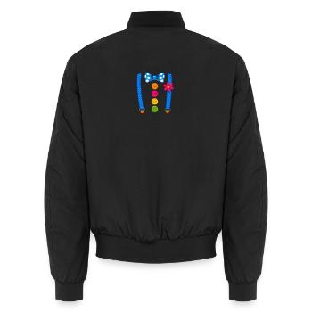 Lustiges Clown Kostüm Verkleidung Karneval - Unisex Bomberjacke - Schwarz - Hinten - AI Model Male 185 light (185cm)