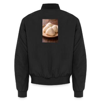 Onigiri Reisbällchen Japanstil - Unisex Bomberjacke - Schwarz - Hinten - AI Model Male 185 light (185cm)