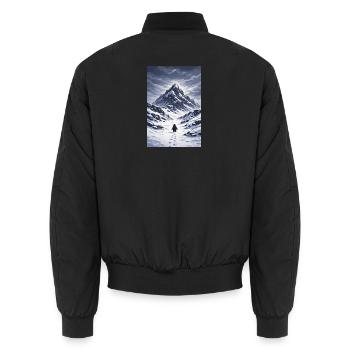 But why Penguin - Unisex Bomber Jacket - black - Back - AI Model Male 185 light (185cm)