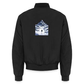 But why Penguin - Unisex Bomber Jacket - black - Back - AI Model Male 185 light (185cm)