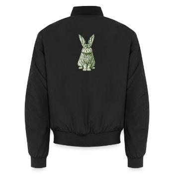 Grüner Hase Osterhase Vintage - Unisex Bomberjacke - Schwarz - Hinten - AI Model Male 185 light (185cm)