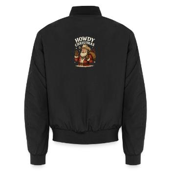Howdy Christmas Western Santa - Unisex Bomberjacke - Schwarz - Hinten - AI Model Male 185 light (185cm)