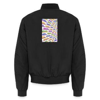 Buntes Lächeln und Wiederholen - Unisex Bomberjacke - Schwarz - Hinten - AI Model Male 185 light (185cm)