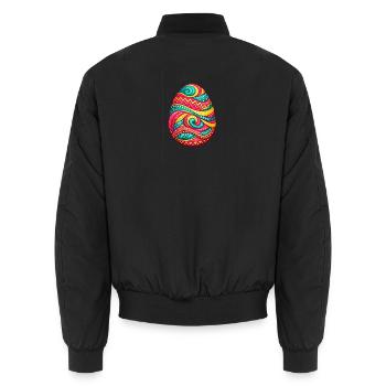 Buntes Spirales Osterei - Unisex Bomberjacke - Schwarz - Hinten - AI Model Male 185 light (185cm)