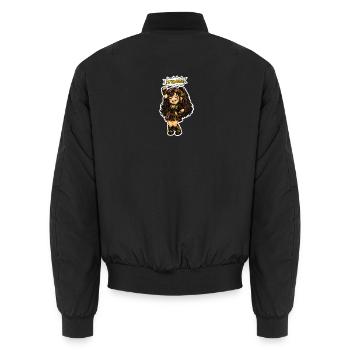 Chibi-Steampunk girl Luna - Unisex Bomber Jacket - black - Back - AI Model Male 185 light (185cm)