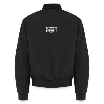 Letzte Nacht in Freiheit JGA - Unisex Bomberjacke - Schwarz - Hinten - AI Model Male 185 light (185cm)
