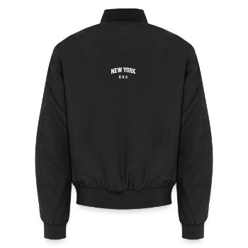 New York USA Vintage Arch Logo - Unisex Bomberjacke - Schwarz - Hinten - AI Model Male 185 light (185cm)
