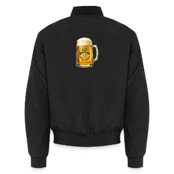 60 Jahre Genuss Bierglas - Unisex Bomberjacke - Schwarz - Hinten - AI Model Male 185 light (185cm)