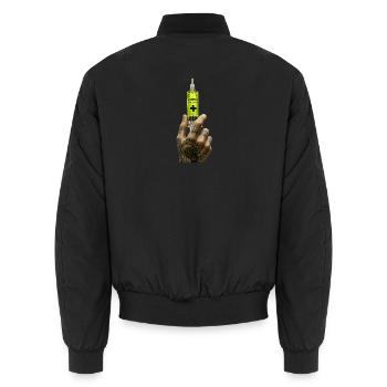 Nadel & Neon Medizin Tattoo - Unisex Bomberjacke - Schwarz - Hinten - AI Model Male 185 light (185cm)