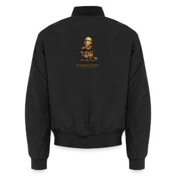 Bauarbeiter-Dachs Spruchshirt - Unisex Bomberjacke - Schwarz - Hinten - AI Model Male 185 light (185cm)