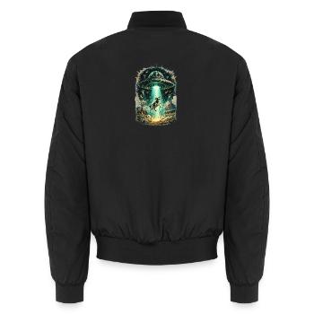 Enlèvement par OVNI : Le chien dans le rayon - Bomber unisexe - noir - Dos - AI Model Male 185 light (185cm)