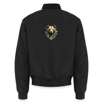 Wild Geometry Bär - Unisex Bomberjacke - Schwarz - Hinten - AI Model Male 185 light (185cm)
