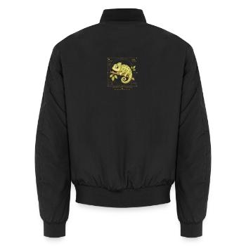 Adaptive Signal Chamäleon im Goldrahmen - Unisex Bomberjacke - Schwarz - Hinten - AI Model Male 185 light (185cm)
