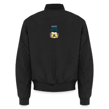 Kaltes Schaumsüppchen - Unisex Bomberjacke - Schwarz - Hinten - AI Model Male 185 light (185cm)