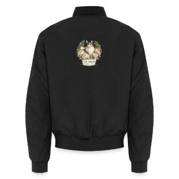 CAT_mom_Bloom - Unisex Bomberjacke - Schwarz - Hinten - AI Model Male 185 light (185cm)