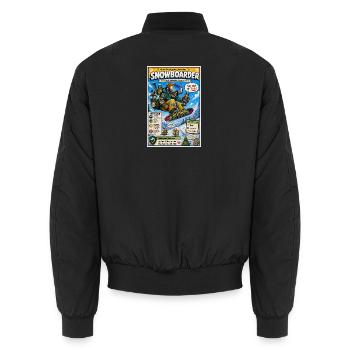 Der Snowboarder – nur noch ein Trick - Unisex Bomberjacke - Schwarz - Hinten - AI Model Male 185 light (185cm)