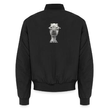 Du Esel – Lächelnder Eselkopf - Unisex Bomberjacke - Schwarz - Hinten - AI Model Male 185 light (185cm)