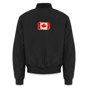 Aquarell-Ahornblattflagge - Unisex Bomberjacke - Schwarz - Hinten - AI Model Male 185 light (185cm)